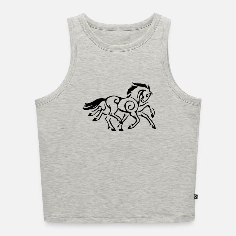 Sleipnir - Cropped Frauen Organic Tank Top - Grau meliert