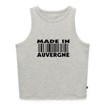 Made in Auvergne (1c) - Women’s Cropped Organic Tank Top - heather grey - Front - Selfina (174cm)