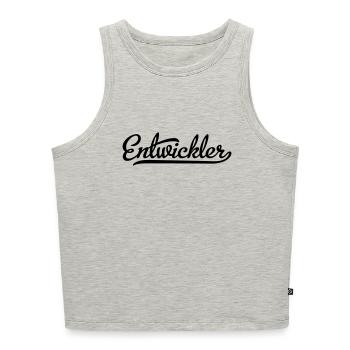 Entwickler - Cropped Frauen Organic Tank Top - Grau meliert - Vorne - Selfina (174cm)