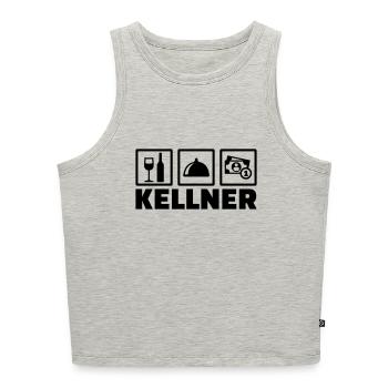 Kellner - Cropped Frauen Organic Tank Top - Grau meliert - Vorne - Selfina (174cm)