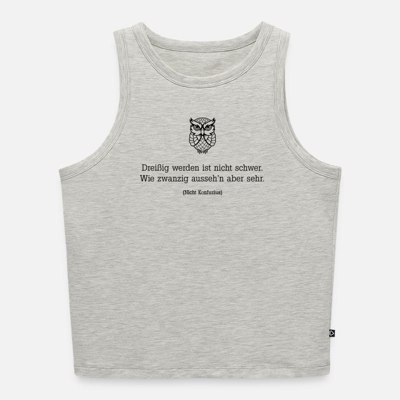 Becoming thirty is not difficult - Women’s Cropped Organic Tank Top - heather grey