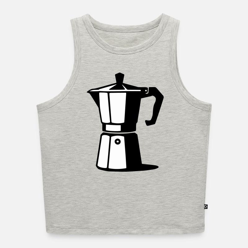 Espresso pot - Women’s Cropped Organic Tank Top - heather grey