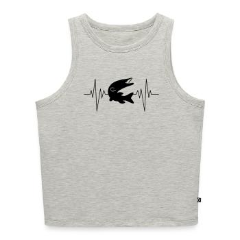 Pike Pulse - Cropped Frauen Organic Tank Top - Grau meliert - Vorne - Selfina (174cm)