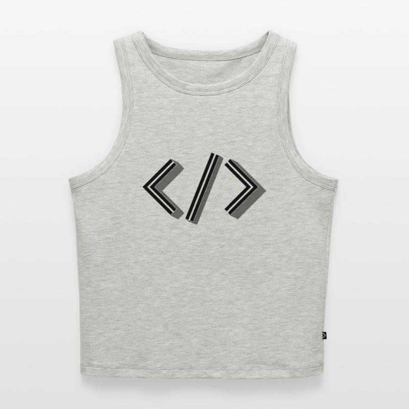 Retro Bracket's - Full Stack Developer HTML XML Women’s Cropped Organic Tank Top