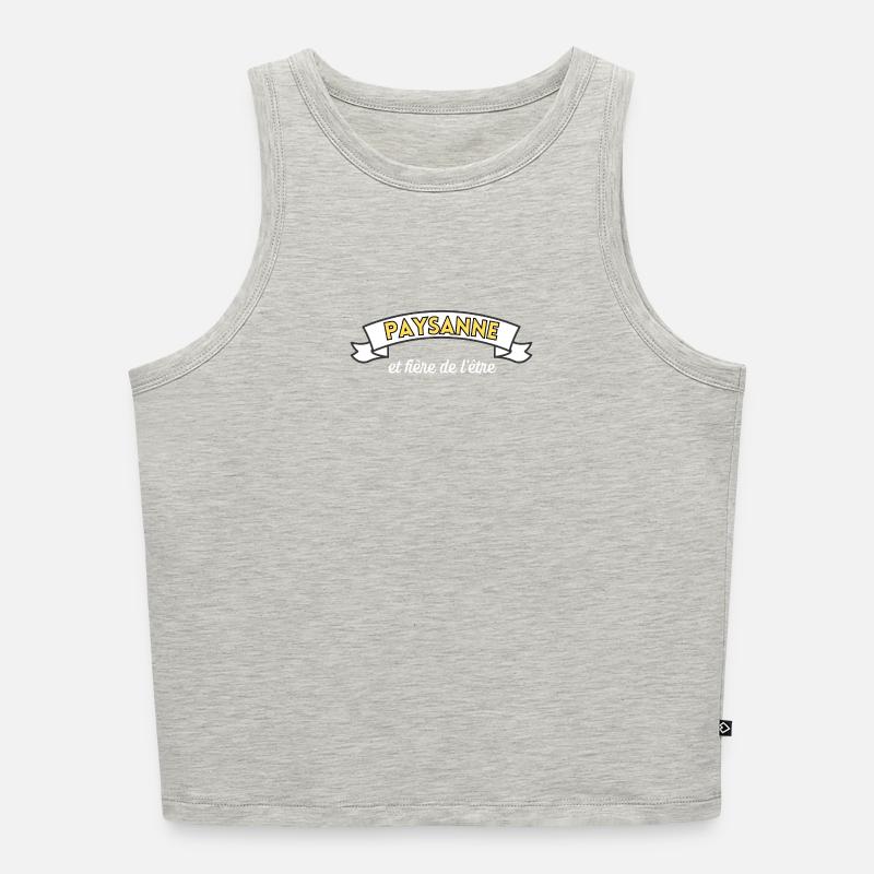 T Shirt PEASANT e orgoglioso di esso - Canotta cropped donna bio - grigio melange