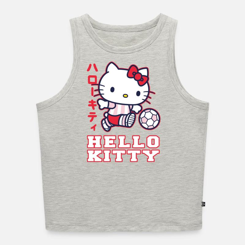 Hello Kitty che gioca a calcio - Top corto da donna  - grigio melange