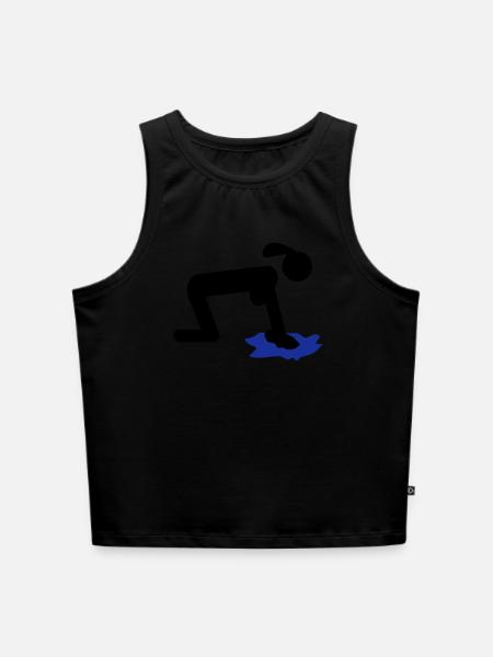 putzen putzfrau - Cropped Frauen Organic Tank Top - Schwarz