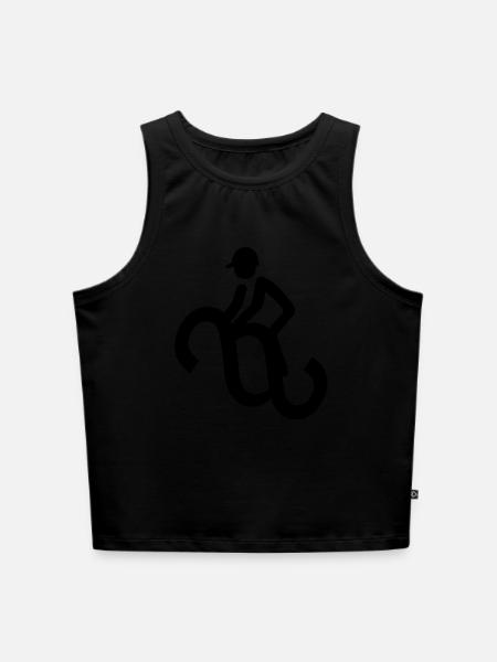 Paragraphenreiter - Cropped Frauen Organic Tank Top - Schwarz