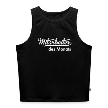 Mitarbeiter des Monats - Cropped Frauen Organic Tank Top - Schwarz - Vorne - Selfina (174cm)