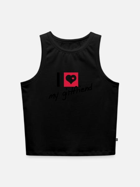 i love my girlfriend - Cropped Frauen Organic Tank Top - Schwarz