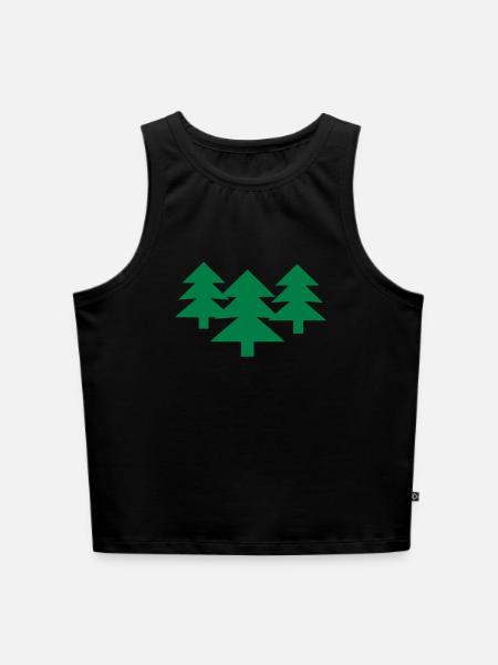 Wald - Cropped Frauen Organic Tank Top - Schwarz