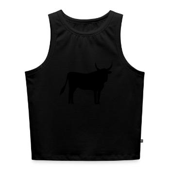 Stier - Cropped Frauen Organic Tank Top - Schwarz - Vorne - Selfina (174cm)