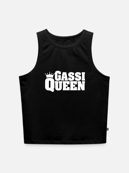 GASSI QUEEN - Cropped Frauen Organic Tank Top - Schwarz