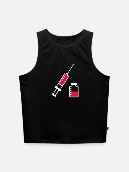 Spritze - Cropped Frauen Organic Tank Top - Schwarz
