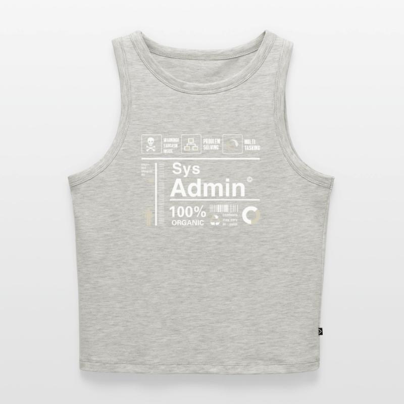 Sys admin programmier Ordinateur Nerd pc Platine cpu Débardeur cropped femme bio