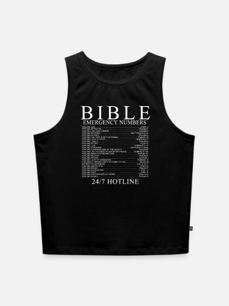 Notrufnummern der Bibel - Cropped Frauen Organic Tank Top - Schwarz