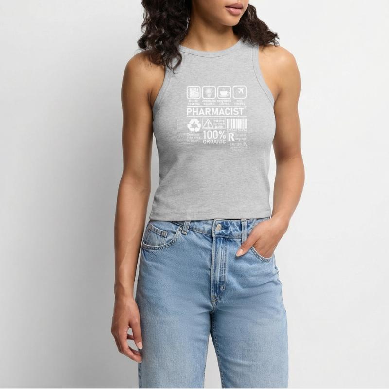 Pharmacist multi tasking problem solving Women’s Cropped Organic Tank Top