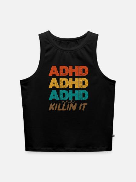 ADHD Power Farbstacking - Cropped Frauen Organic Tank Top - Schwarz