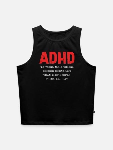 ADHD Gedankenkaskade Morgens - Cropped Frauen Organic Tank Top - Schwarz