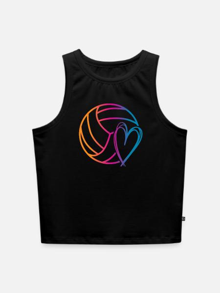 Volleyball Ball - Cropped Frauen Organic Tank Top - Schwarz