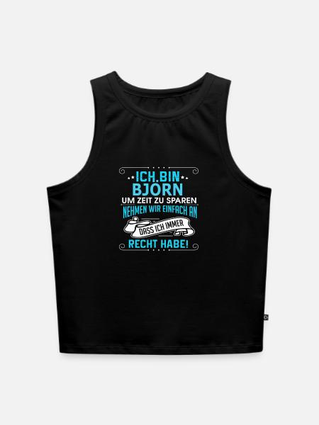 BJÖRN - Cropped Frauen Organic Tank Top - Schwarz