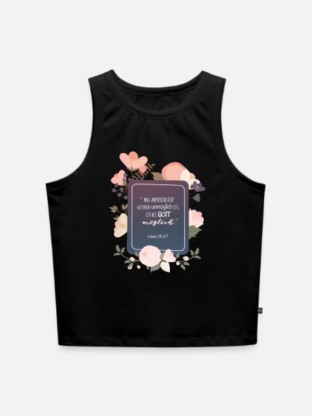 Bei Gott möglich - Cropped Frauen Organic Tank Top - Schwarz