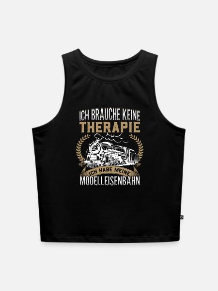 Modelleisenbahn Therapie - Cropped Frauen Organic Tank Top - Schwarz