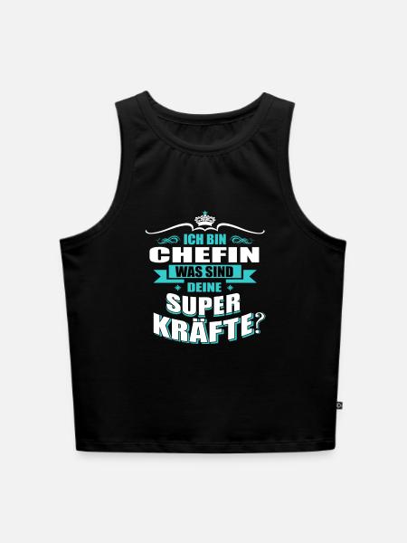 CHEFIN-Superkräfte GESCHENK - Cropped Frauen Organic Tank Top - Schwarz