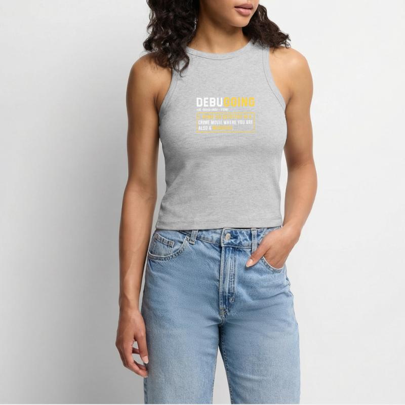 Debugging Programming Programmer Gift Women’s Cropped Organic Tank Top