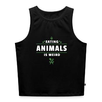 Vegan Veganer Geschenk Sprüche Spruch - Cropped Frauen Organic Tank Top - Schwarz - Vorne - Selfina (174cm)