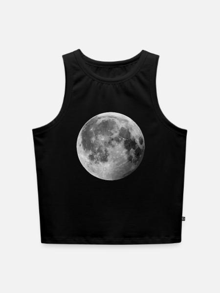 Mond - Cropped Frauen Organic Tank Top - Schwarz