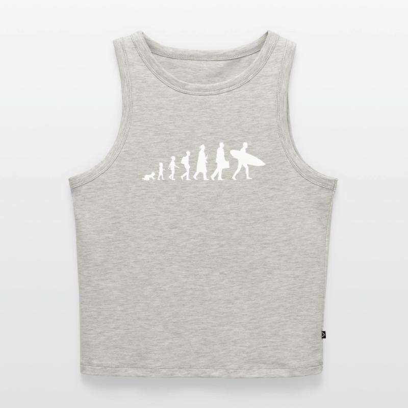 Evolution eines Surfers Cropped Frauen Organic Tank Top