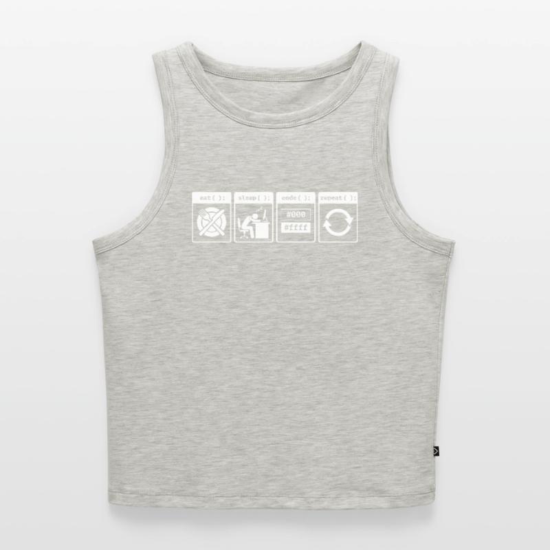 Eat Sleep Code Repeat – Coder Workflow Design Cropped Frauen Organic Tank Top
