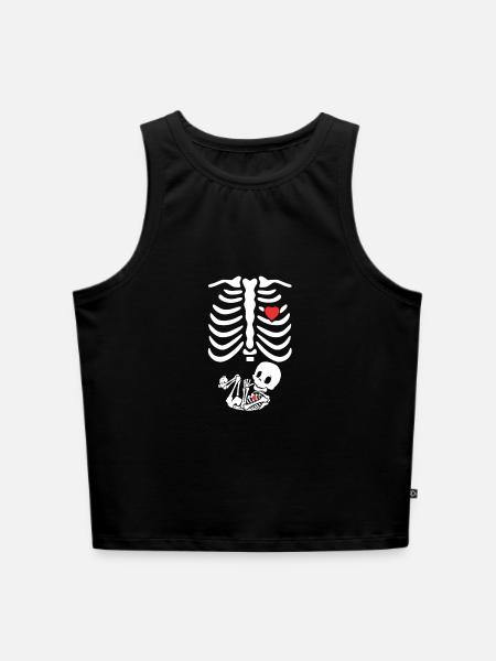 Schwangerschaft - Cropped Frauen Organic Tank Top - Schwarz