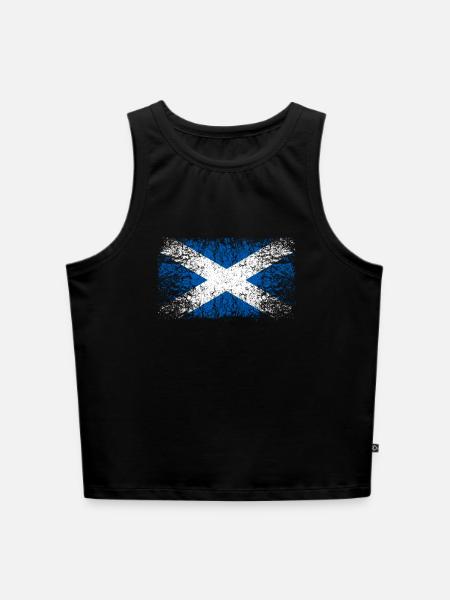 Schottland 002 AllroundDesigns - Cropped Frauen Organic Tank Top - Schwarz