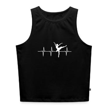 Mein Herz schlägt für BALLET - Geschenk - Cropped Frauen Organic Tank Top - Schwarz - Vorne - Selfina (174cm)