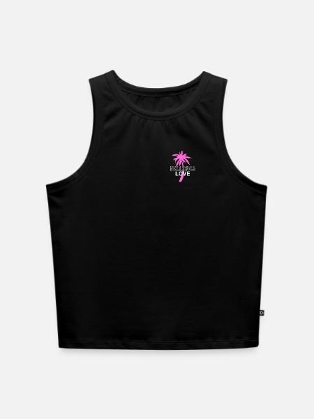 Mallorca - Cropped Frauen Organic Tank Top - Schwarz