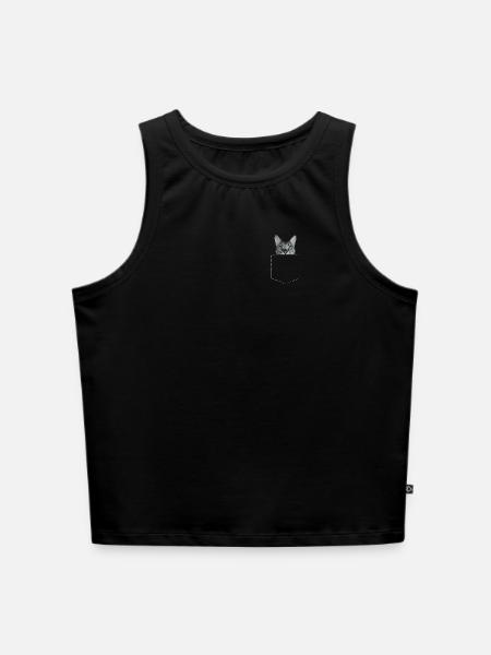 Katze Katzen - Cropped Frauen Organic Tank Top - Schwarz