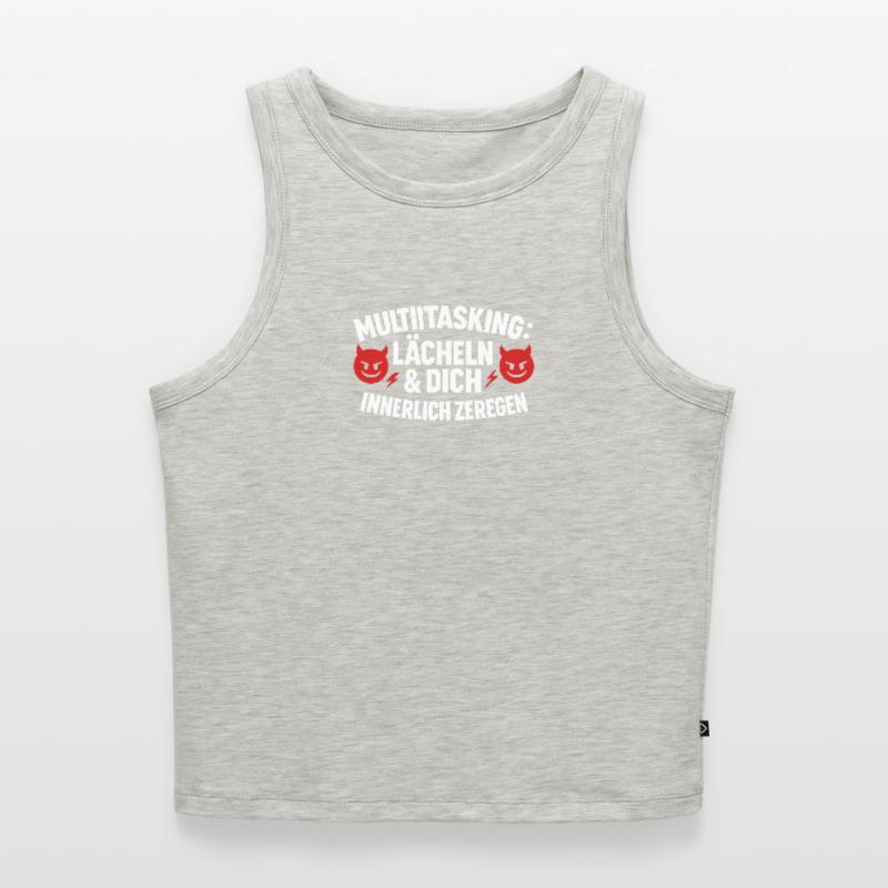 Multitasking Internally disassembling smiles Women’s Cropped Organic Tank Top