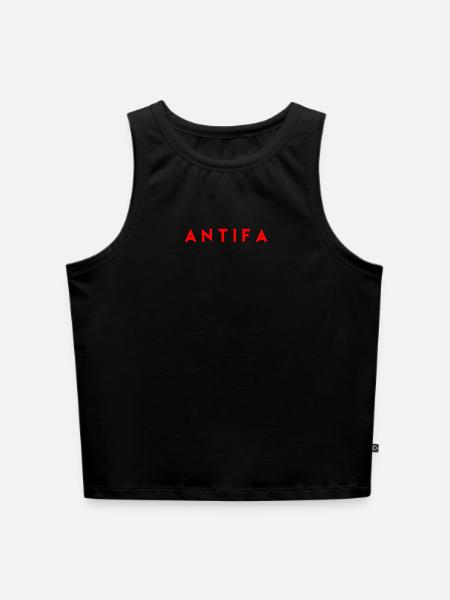 Antifa - Cropped Frauen Organic Tank Top - Schwarz