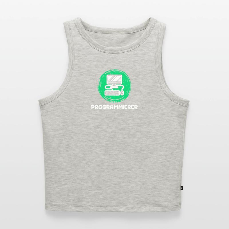Computer Freak Scripting Developer Programmer Women’s Cropped Organic Tank Top