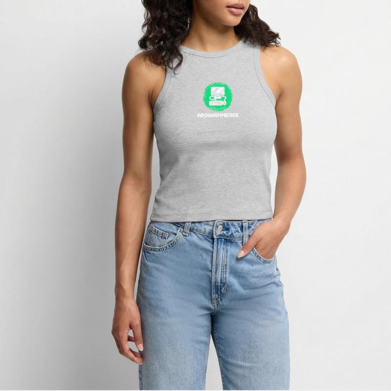 Computer Freak Scripting Developer Programmer Women’s Cropped Organic Tank Top