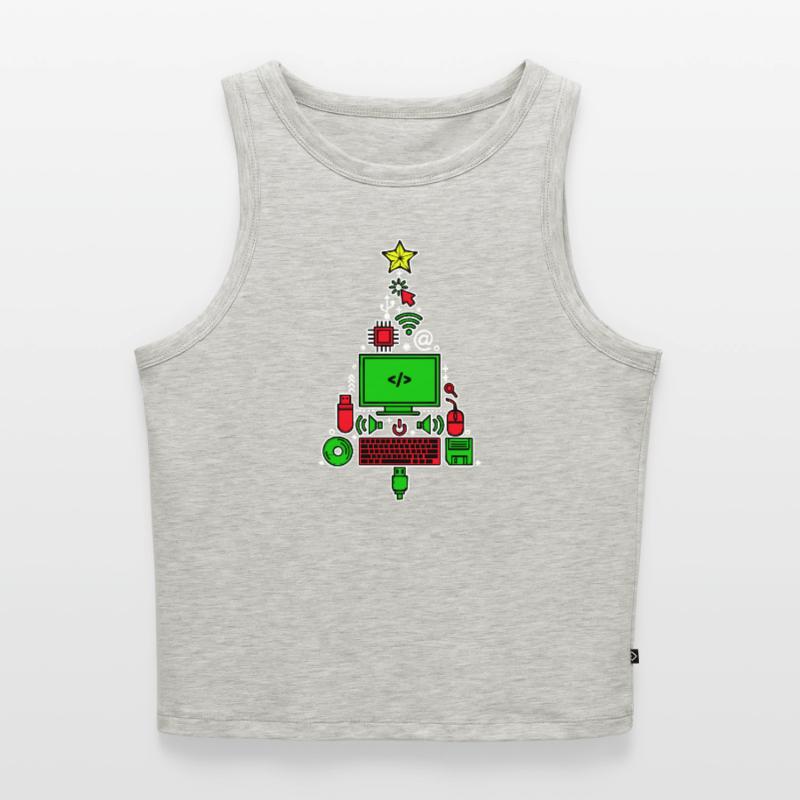 Code Debug Scripting Developer Computer Geek Women’s Cropped Organic Tank Top