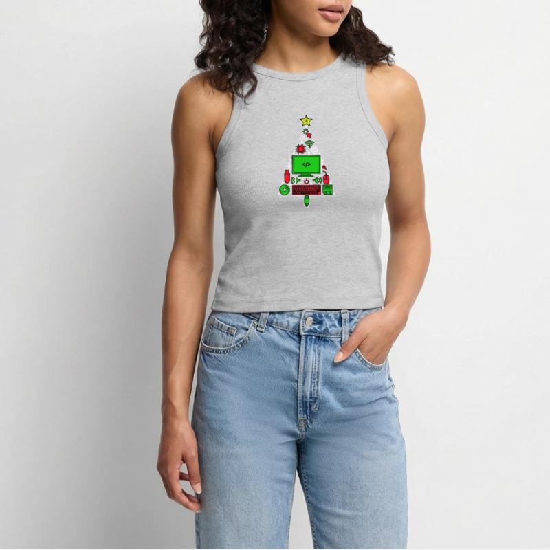 Code Debug Scripting Developer Computer Geek Women’s Cropped Organic Tank Top