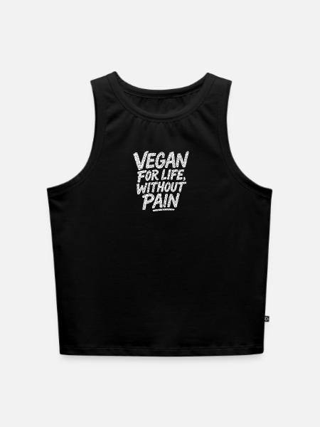 Veganer Lebensstil Slogan - Cropped Frauen Organic Tank Top - Schwarz