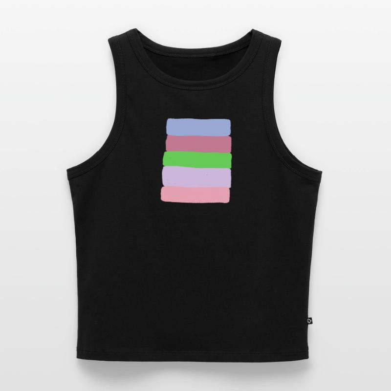 Pastellstreifen-Stack Cropped Frauen Organic Tank Top