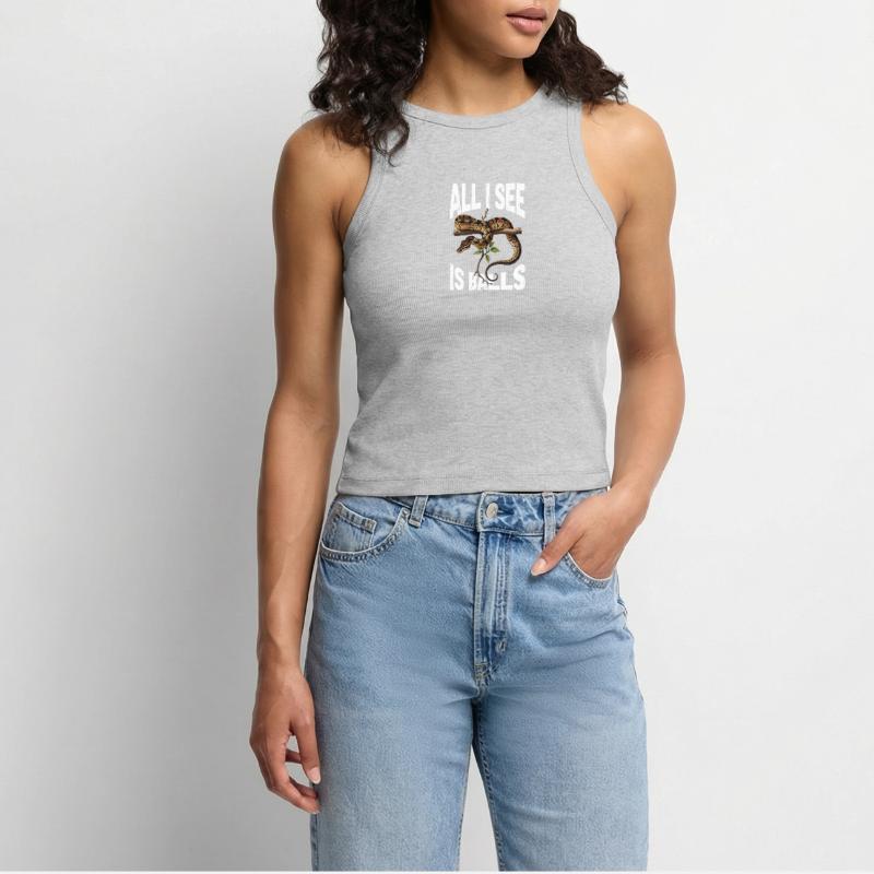 Python roi Serpents Amateurs de terrarium Python Débardeur cropped femme bio