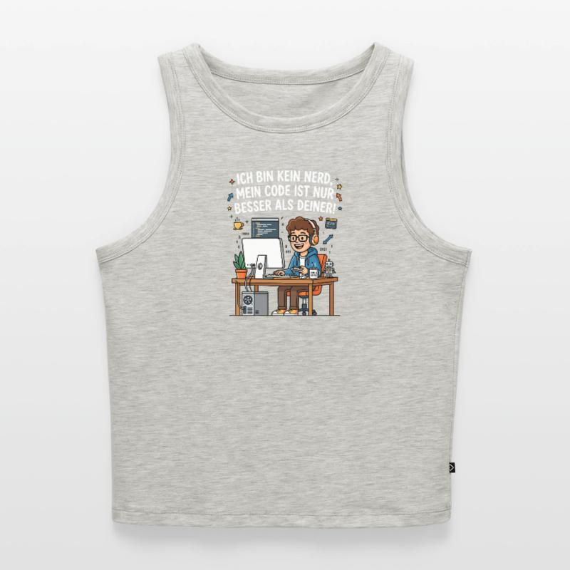 Coder Humor Programmierer Spruch Cropped Frauen Organic Tank Top