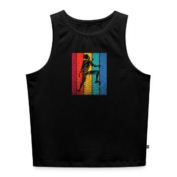 Boulderer Boulder Bouldern - Cropped Frauen Organic Tank Top - Schwarz - Vorne - Selfina (174cm)