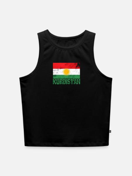 Kurdisches Friedenssymbol mit Kurdistan Kurden - Cropped Frauen Organic Tank Top - Schwarz